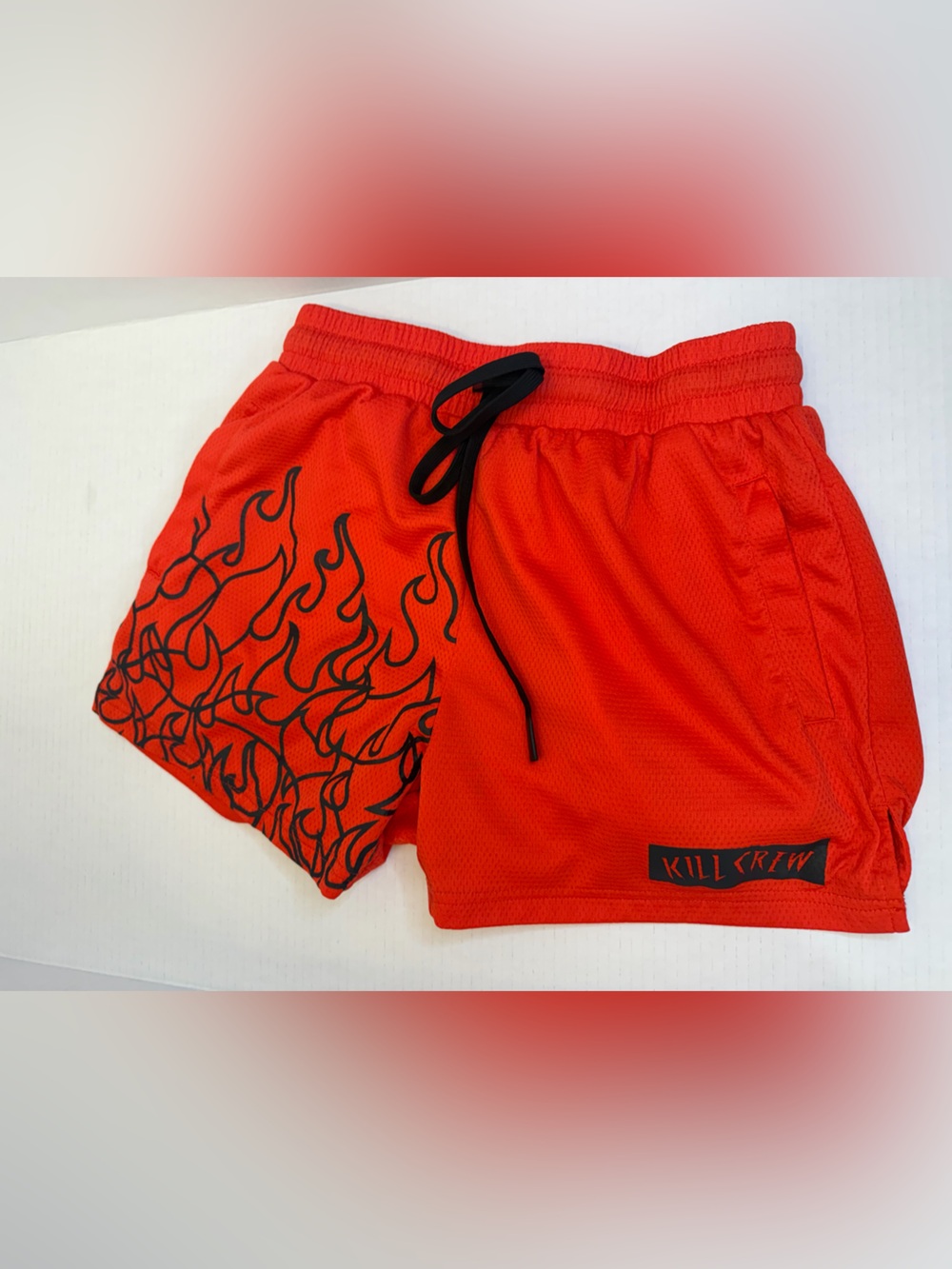 Kill Crew Red Mesh Flame Shorts Men's Size M Athletic  Gym Shorts